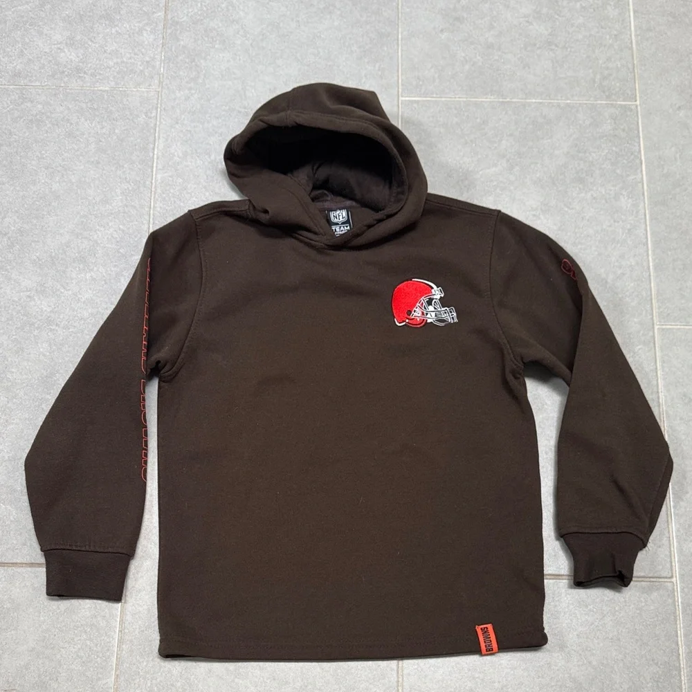 Cleveland Browns Hoodie with Helmet Logo and Cleveland Browns on sleeves